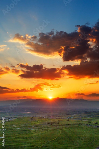 Fototapeta Sky with clouds at sunset