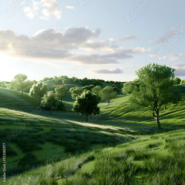 Obraz A peaceful countryside scene with rolling hills oc,
A peaceful countryside landscape with rolling hill

