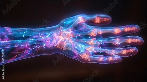 Fototapeta Glowing Hand Skeleton.