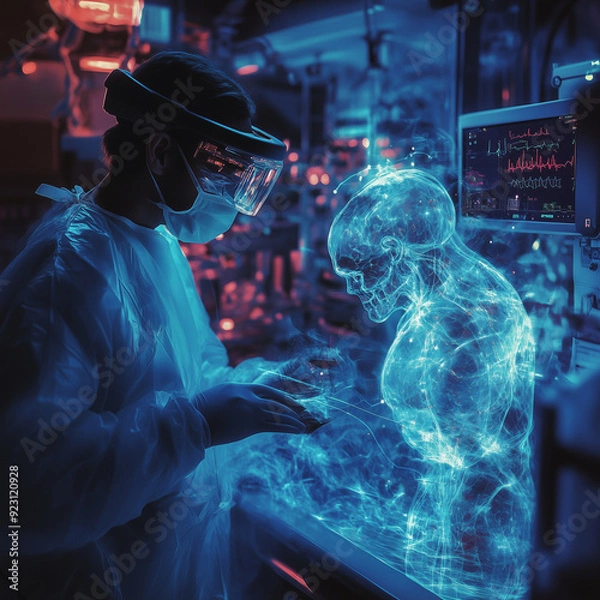 Fototapeta scientist working in laboratory