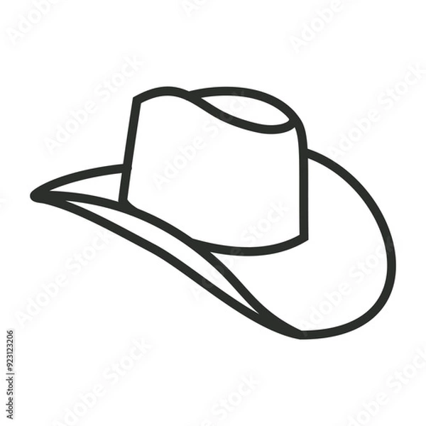 Fototapeta Cowboy hat outline icon, editable vector illustration and transparent graphic element. Isolated on white background
