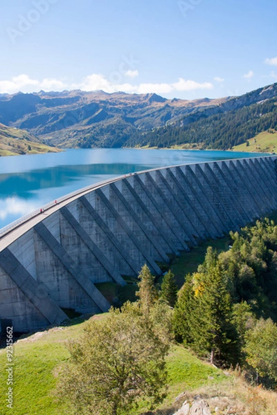 Fototapeta Roselend Lake and Dam