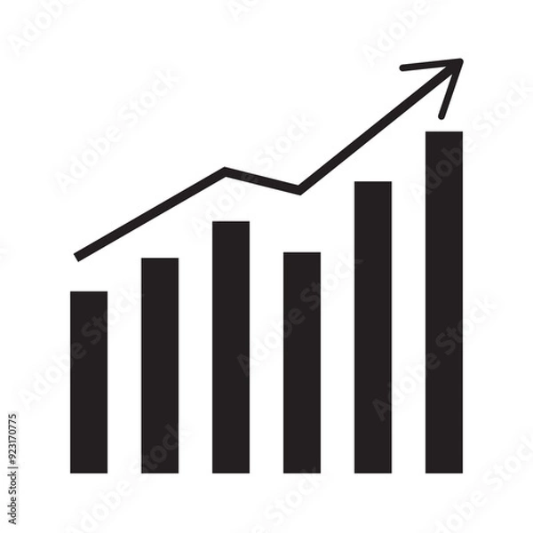 Fototapeta Growing and declining graph