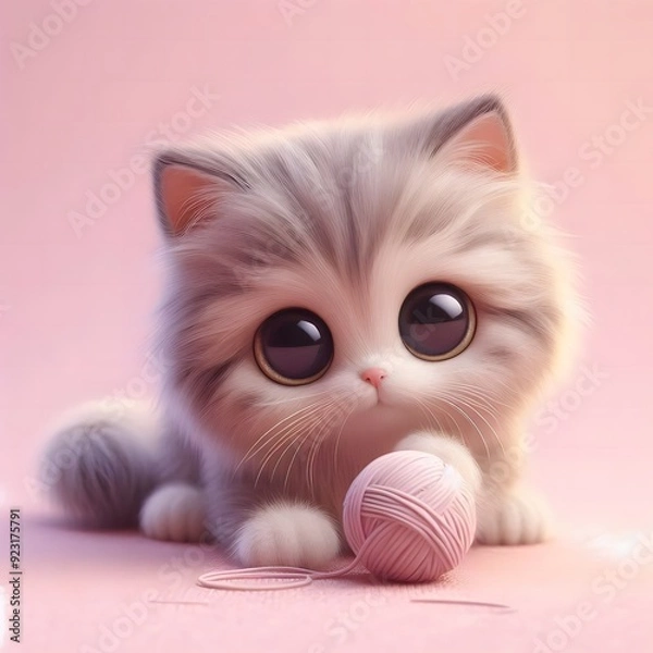 Obraz kitten playing with a ball