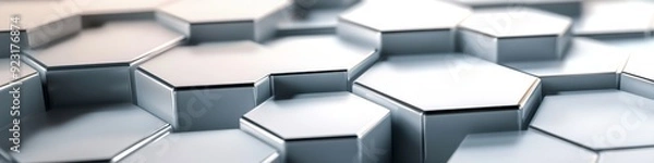 Obraz  white gray hexagon pattern