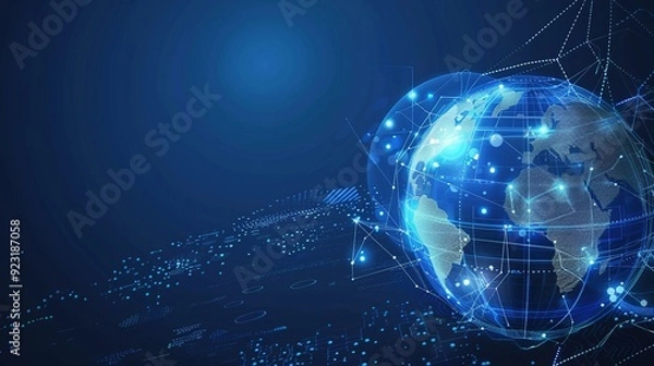 Obraz Digital Globe with Network Connections.