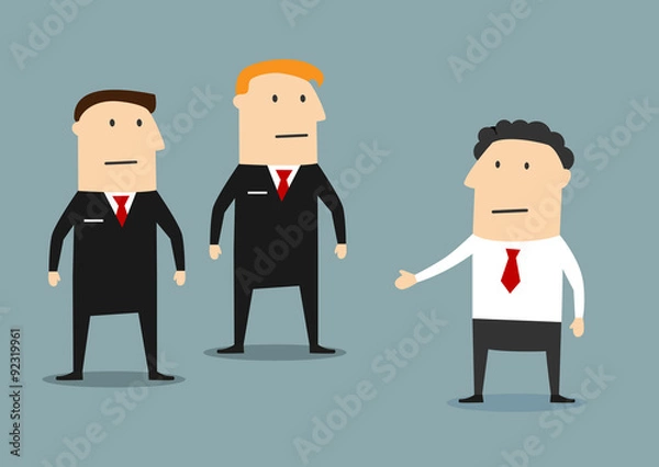 Fototapeta Businessman with guards on meeting