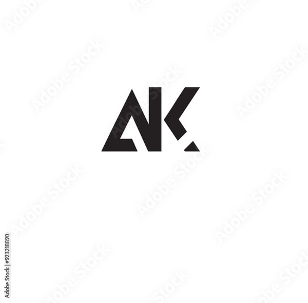 Obraz AK logo design template vector illustration