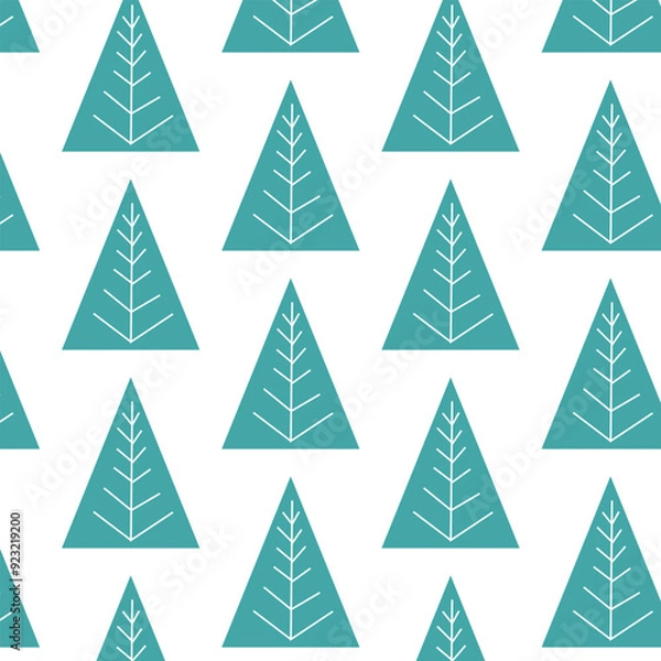 Fototapeta seamless pattern with christmas trees