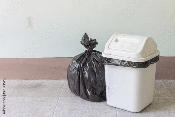 Fototapeta garbage bag with bin