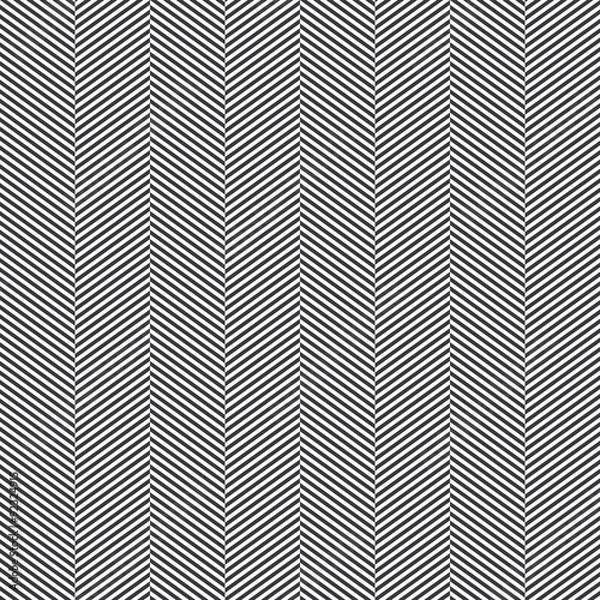 Obraz Seamless black and white slim perfect op art herringbone pattern vector