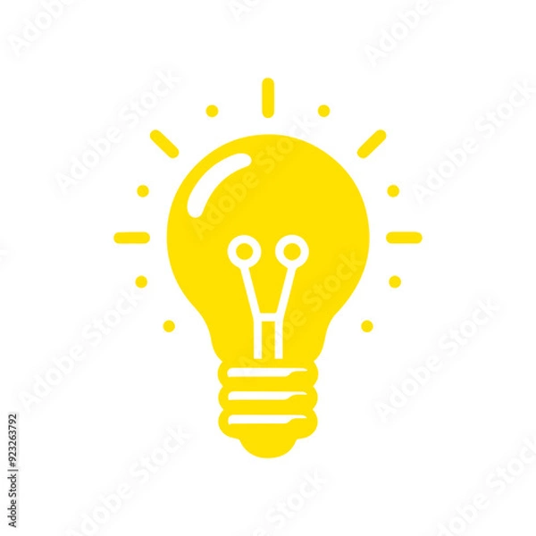 Fototapeta Bulb light vector icon flat style