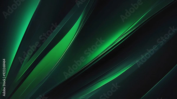 Fototapeta abstract dark green background wave shape design with empty space for text for banner, poster, cover, wallpaper