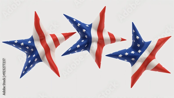 Fototapeta three stars with the american flag on them
