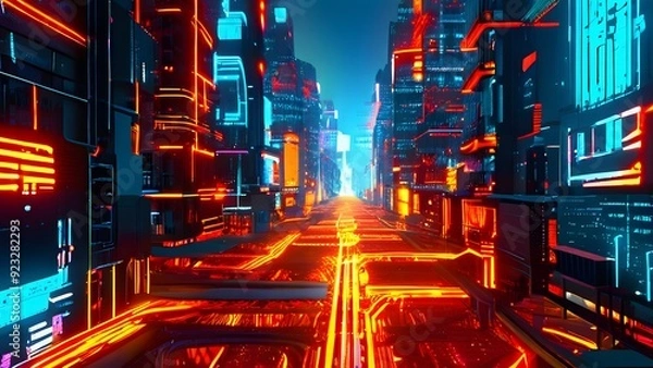Fototapeta Dynamic Online Interfaces Stream Illustration – Vibrant Kaleidoscope of Social Media, Fintech Services, E-commerce Websites, and Influencer Profiles – Digital Connectivity and Engagement Visual