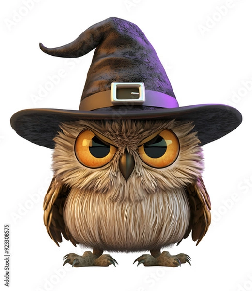 Obraz 3D Cute Owl Witch Character for Halloween-Themed Designs and Decorations
