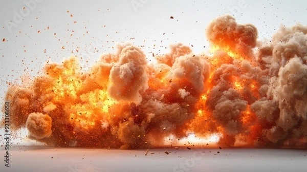 Obraz Dramatic Explosion with Orange and Brown Smoke