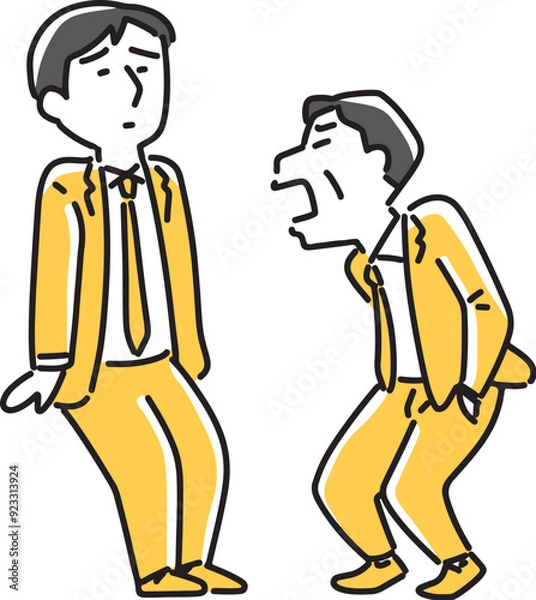 Fototapeta 後輩に絡むビジネスマン