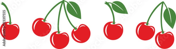 Obraz Cherry logo. Isolated cherry on white background