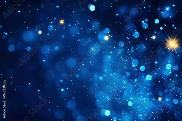 Obraz Abstract blue background. Christmas background, ai