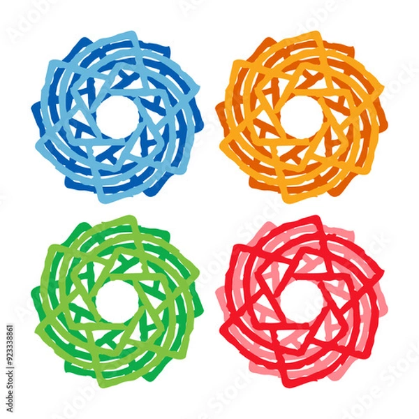 Fototapeta ink circle grunge colorful vector. Space for text ready to use.