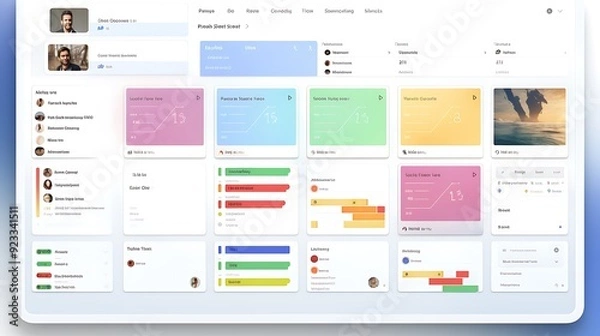 Obraz A digital kanban board with tasks and progress updates, showcasing efficient project management in remote collaboration.