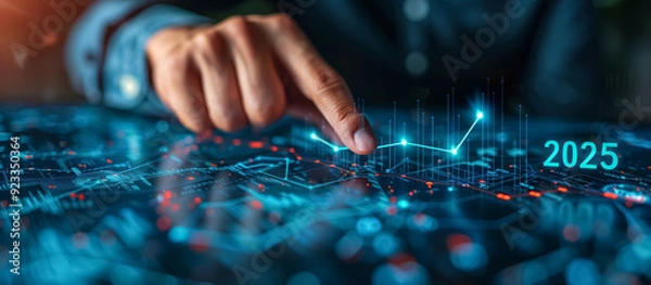 Fototapeta New perspectives and business growth on New Year 2025 is coming