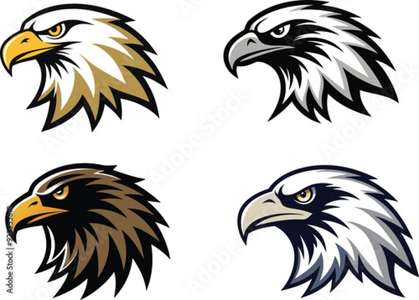 Obraz  eagle head silhouette vector illustration 