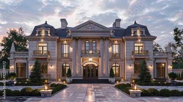 Fototapeta gorgeous_sandstone_homes_in_the_style_of_neoclassica_