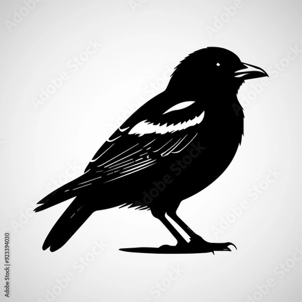 Fototapeta Minimalist Black and White Bird Animal Icon Design on Transparent Background – Perfect for Apps, Websites, UI/UX, Branding, Nature Projects, and Digital Media – High-Quality Vector Art