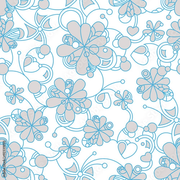 Fototapeta Floral seamless background pattern for continuous replicate