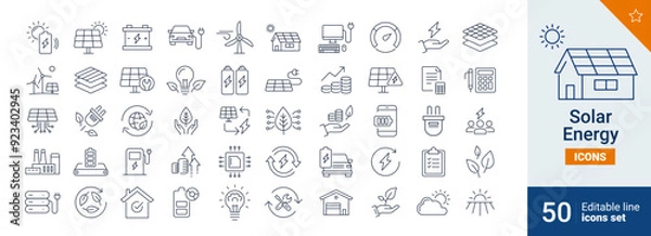 Obraz Solar icons Pixel perfect. System, sun, home, ....	
