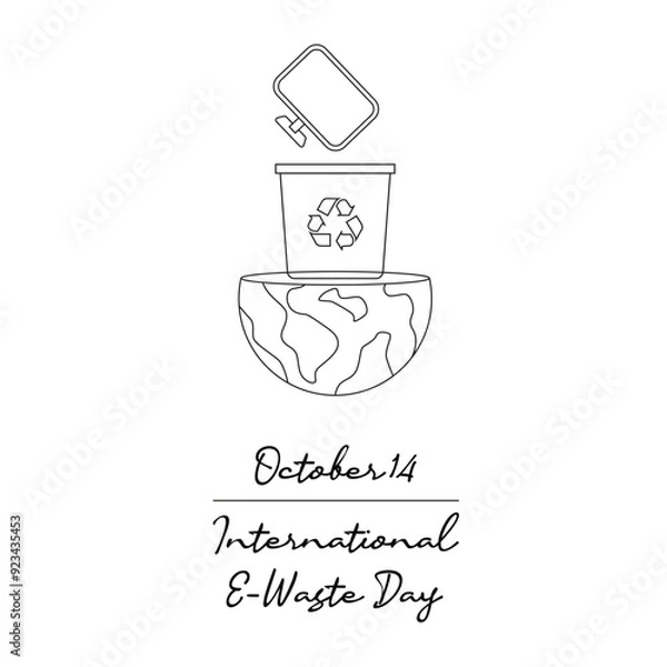 Fototapeta line art of International E-Waste Day good for International E-Waste Day celebrate. line art.