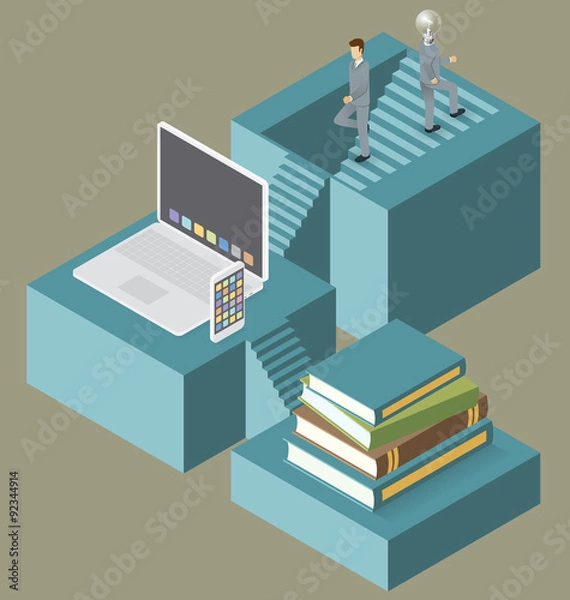 Fototapeta Vector Flat Isometric Idea Concept