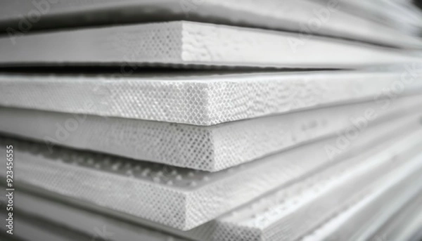 Obraz Stacked white canvases ready for artists in a creative studio