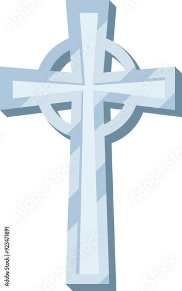 Fototapeta Silver cross icon. Flat style.