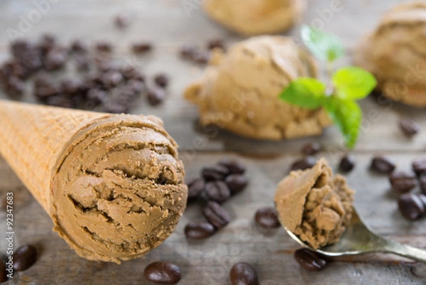 Obraz Close up mocha ice cream