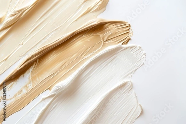 Fototapeta Smears. Cream Smears on White Background. Skin Care Cosmetics Concept