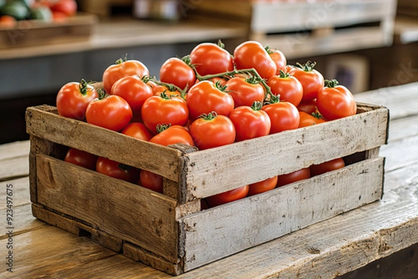 Obraz tomatoes in a crate 