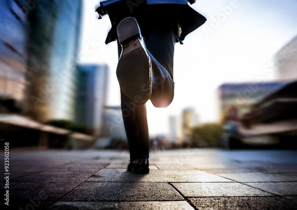 Obraz 都市を走るビジネスマンイメージ