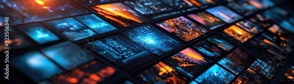 Fototapeta Streaming services setups, vibrant content, digital entertainment, modern viewing