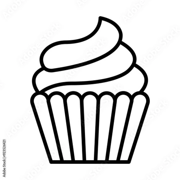 Obraz Cupcake line icon