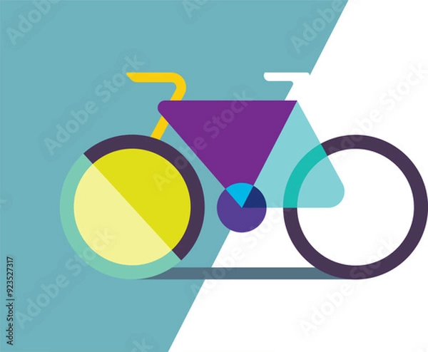 Fototapeta Abstract Geometric Shape Bicycle vector business card with the hipster style modern urban bike in the center of vector illustration. easy to edit illustration. Good for banners, posters, advertise