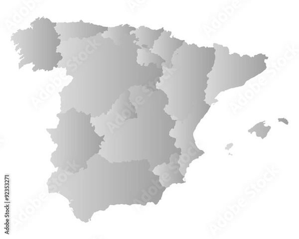 Fototapeta Karte von Spanien