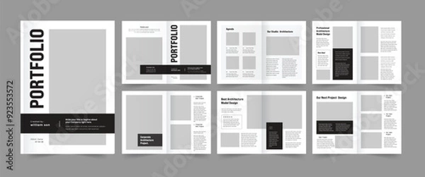 Fototapeta Modern Architecture Portfolio Design Architecture Magazine Layout.