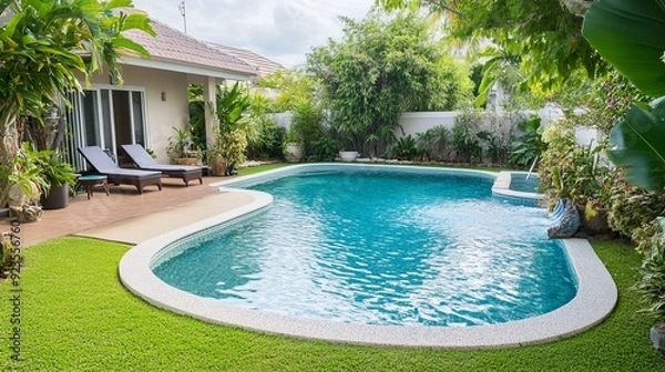 Obraz Serene Backyard Pool Oasis