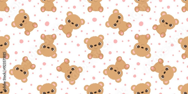 Obraz Cute baby animals seamless pattern