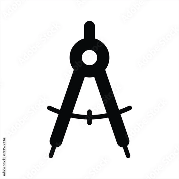 Fototapeta Grab this amazing vector design of geometry compass icon, flat icon design of drafting tool