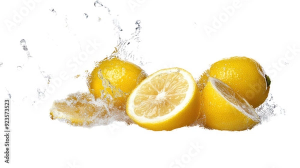 Fototapeta Lemon splash transparent background