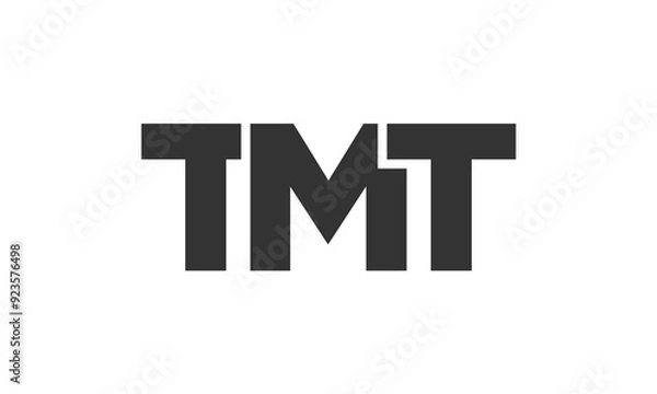 Fototapeta TMT logo design template with strong and modern bold text. Initial based vector logotype featuring simple and minimal typography. Trendy company identity.